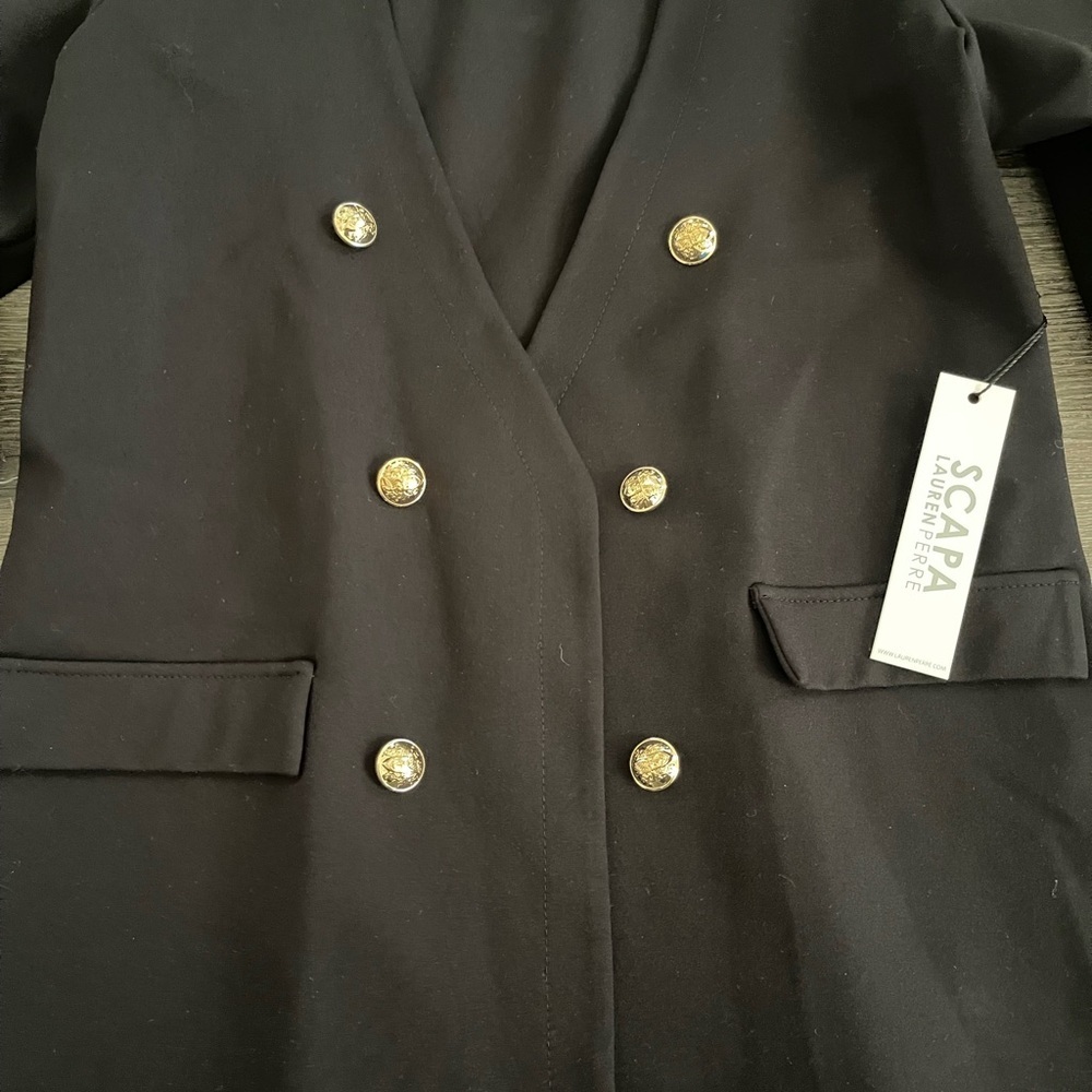 Scarpa Black and Gold Double-Breasted Blazer - Picture 4 of 9
